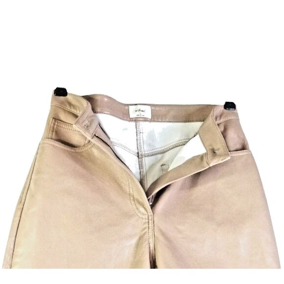 WILFRED Melina Pant High Waisted Tan Vegan Leather Pants Sz 2 Aritzia - Picture 6 of 10